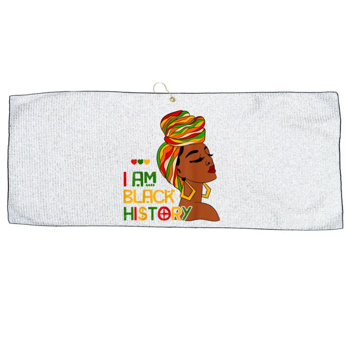 Black History Month Shirts I Am Black History African American Large Microfiber Waffle Golf Towel