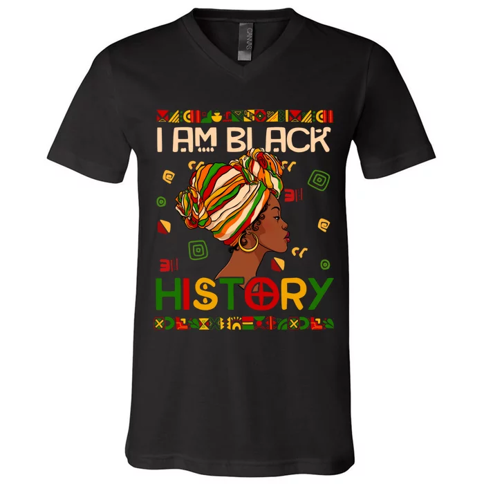 Black History Month Shirts I Am Black History African American V-Neck T ...