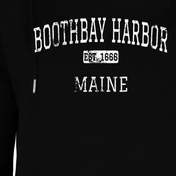 Boothbay Harbor Maine Me Vintage Womens Funnel Neck Pullover Hood