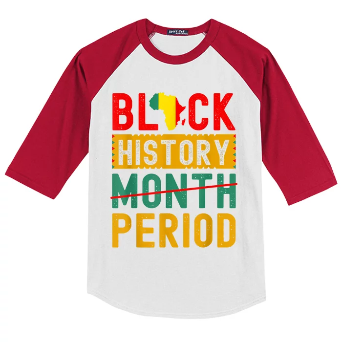 Black History Month Period African Pride Kids Colorblock Raglan Jersey