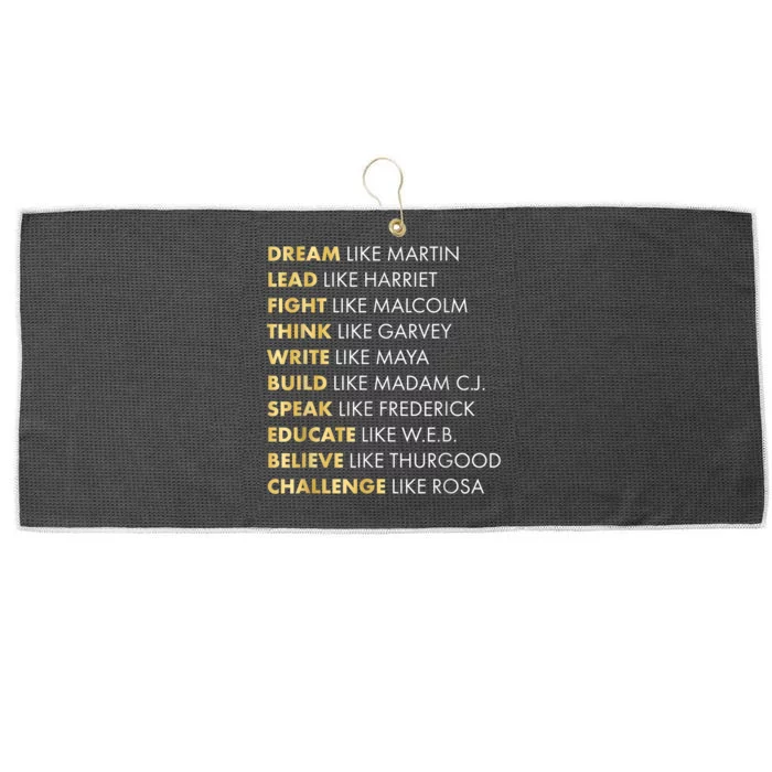 Black History Month Shirts Black History Dream Like Martin Large Microfiber Waffle Golf Towel