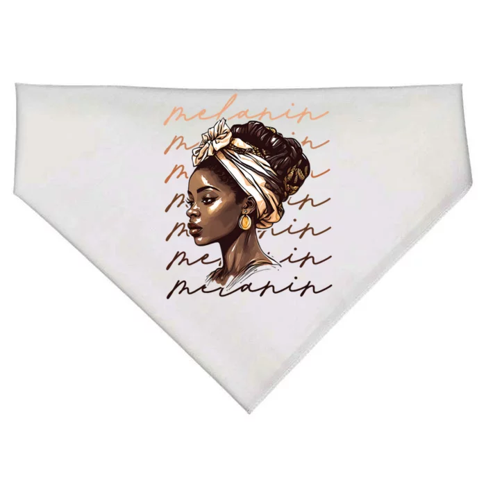 Black History Month African American Black Melanin Queen USA-Made Doggie Bandana