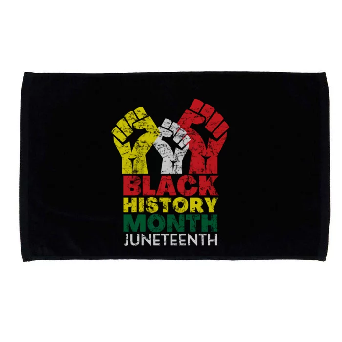 Black History Month And Junenth Pride Fists Cool Gift Microfiber Hand Towel