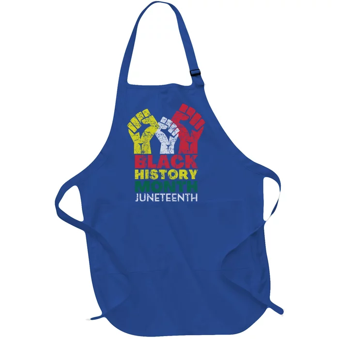 Black History Month And Junenth Pride Fists Cool Gift Full-Length Apron With Pocket