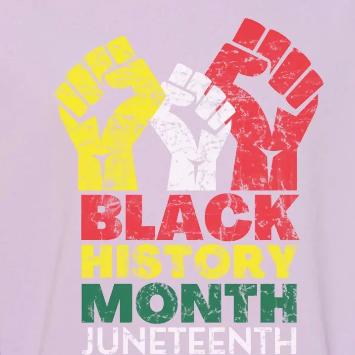 Black History Month And Junenth Pride Fists Cool Gift Garment-Dyed Sweatshirt