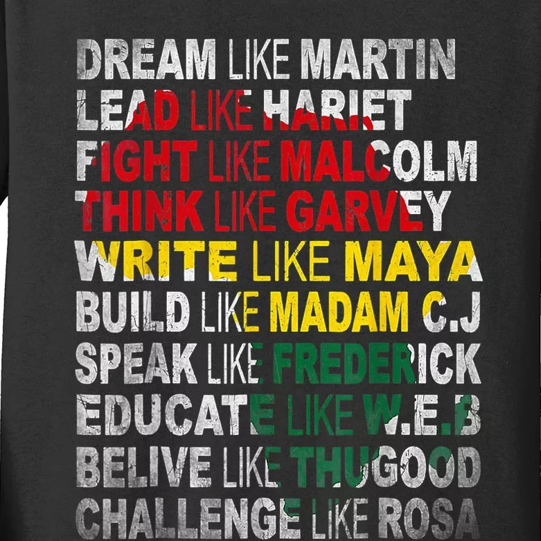 Black History Month Apparel Outfit Kids Long Sleeve Shirt