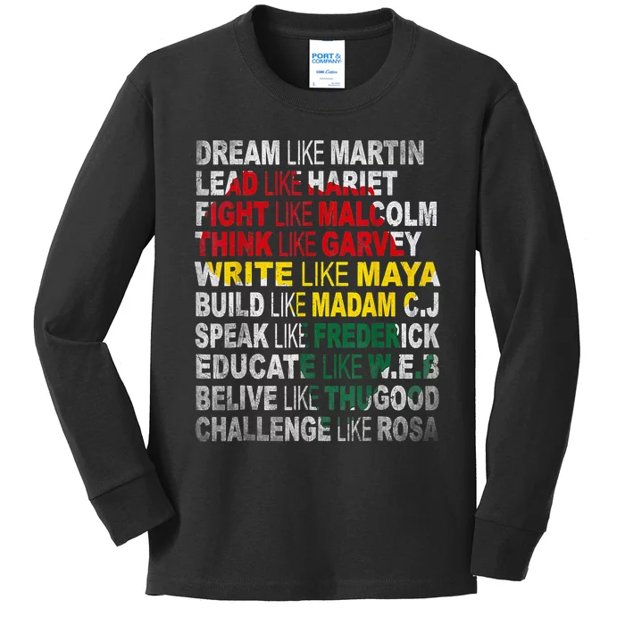 Black History Month Apparel Outfit Kids Long Sleeve Shirt