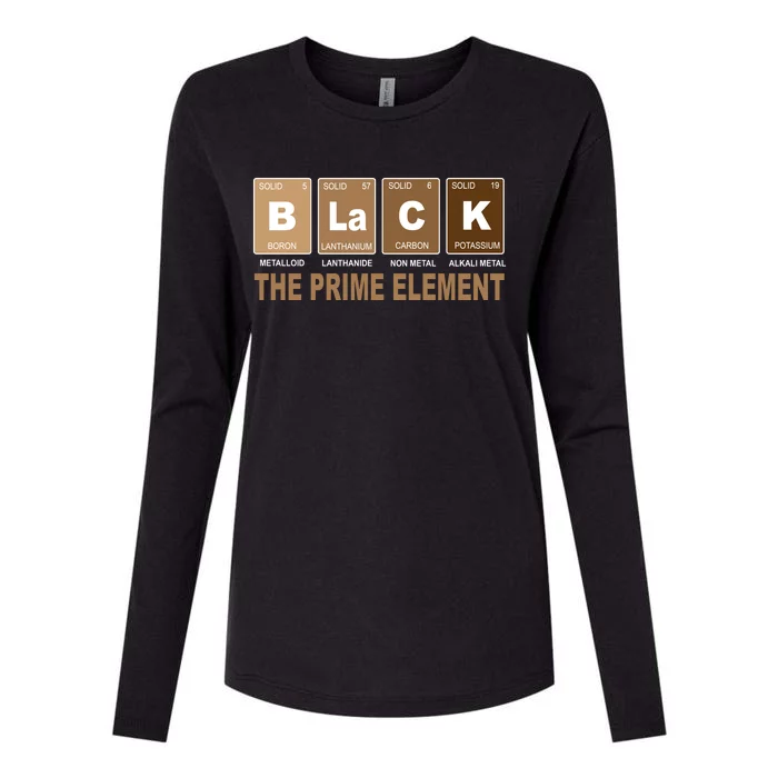 Black History Month Prime Element Womens Cotton Relaxed Long Sleeve T-Shirt