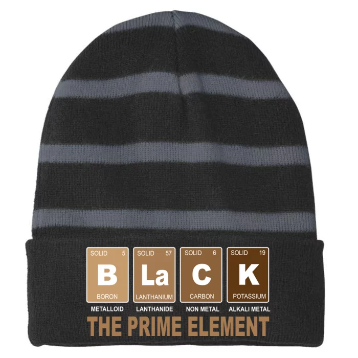 Black History Month Prime Element Striped Beanie with Solid Band