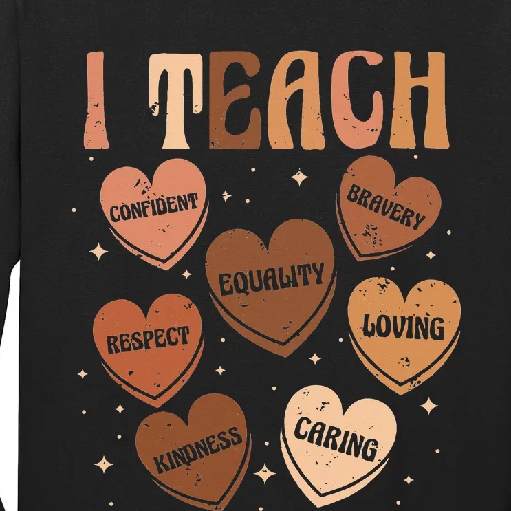 Black History Month I Teach Black History Teacher Retro Tall Long Sleeve T-Shirt