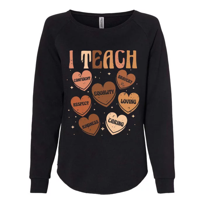 Black History Month I Teach Black History Teacher Retro Womens California Wash Sweatshirt