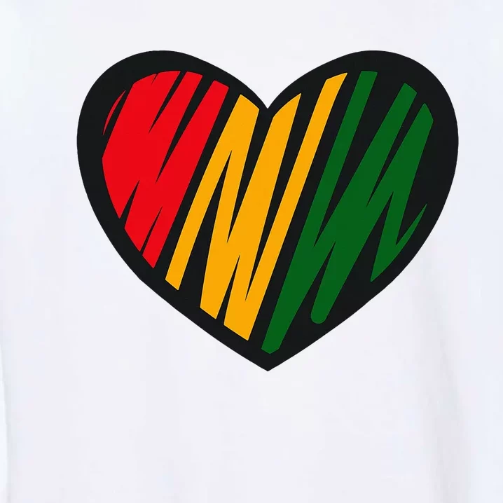 Black History Month Red Gold & Green Heart Garment-Dyed Sweatshirt