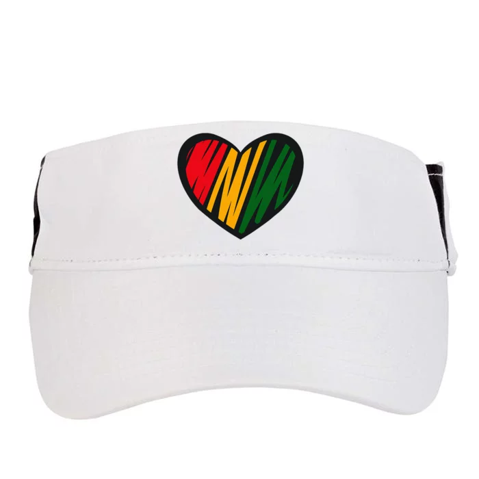 Black History Month Red Gold & Green Heart Adult Drive Performance Visor