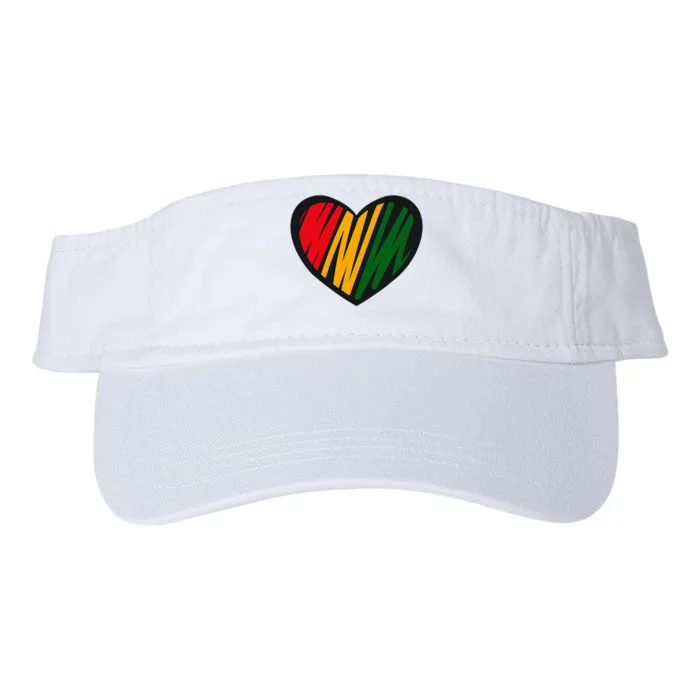 Black History Month Red Gold & Green Heart Valucap Bio-Washed Visor