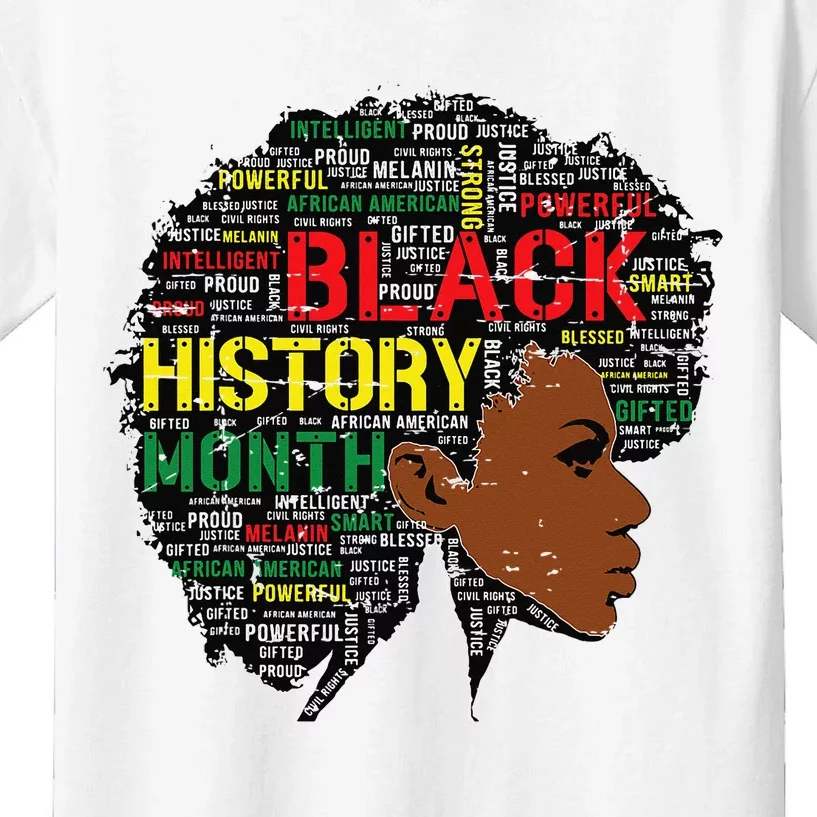 Black History Month Juneteenth I am black African woman Kids T-Shirt