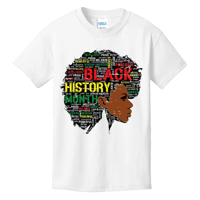 Black History Month Juneteenth I am black African woman Kids T-Shirt