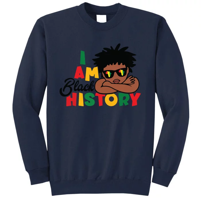 Black History Month Boy I Am African American Tall Sweatshirt