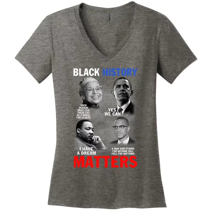 Black History Matterfor Black History Month Women's V-Neck T-Shirt