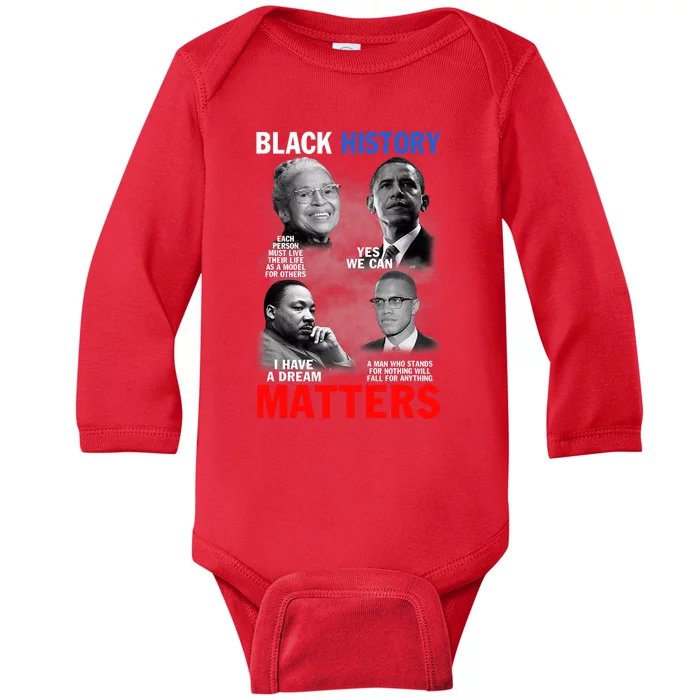 Black History Matterfor Black History Month Baby Long Sleeve Bodysuit