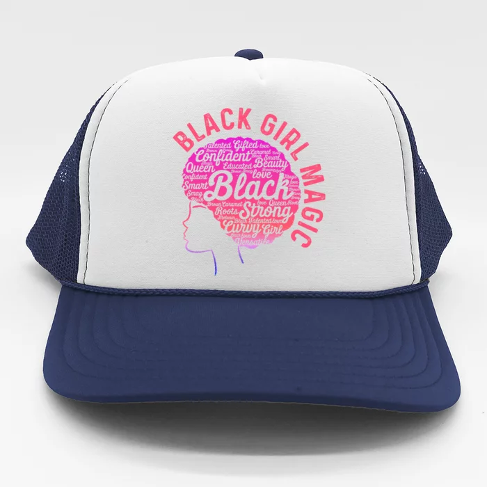 Black History Magic Month Strong Love Afro Queen Gift Trucker Hat