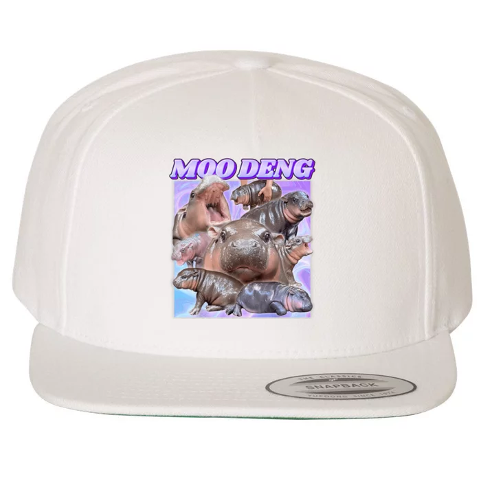 Baby Hippo Moo Deng Wool Snapback Cap