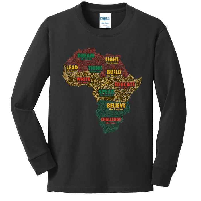 Black History Month African American Juneteenth Celebrations Kids Long Sleeve Shirt