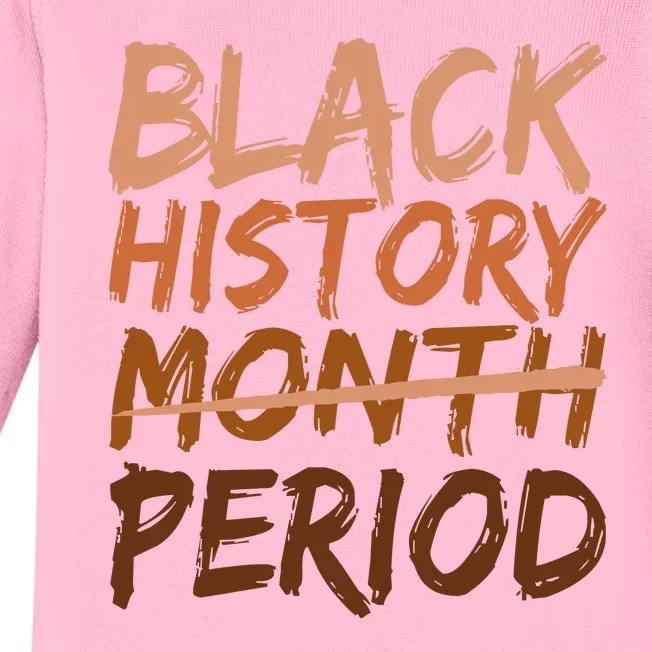 Black History Month Period African American Proud Baby Long Sleeve Bodysuit