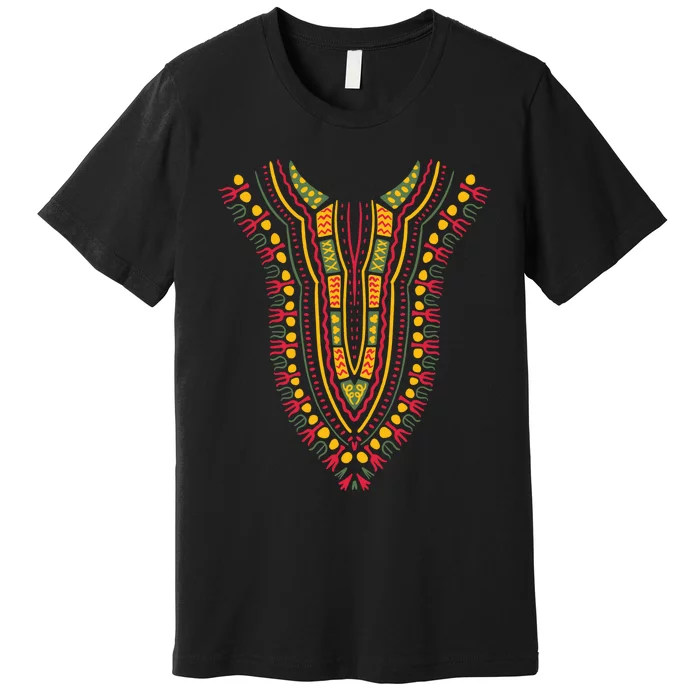 Black History Month Shirts Dashiki Print Kente Traditional Ethnic Pride African Premium T-Shirt