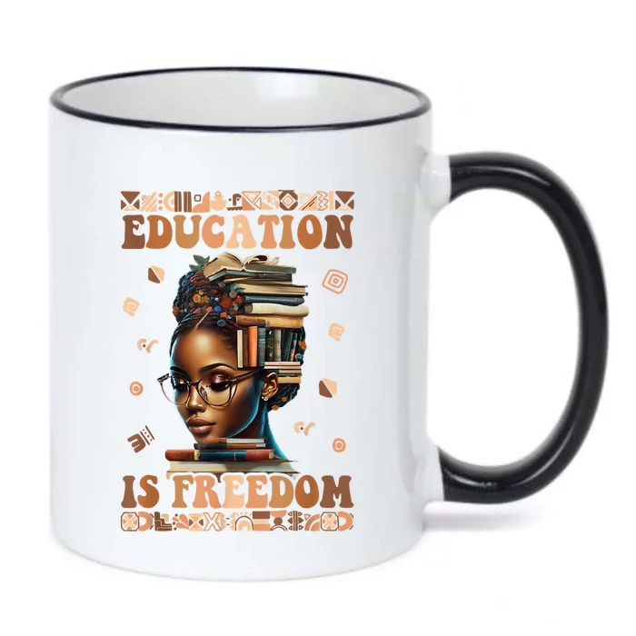 Black History Month Education Is Freedom Teacher Black Color Changing Mug