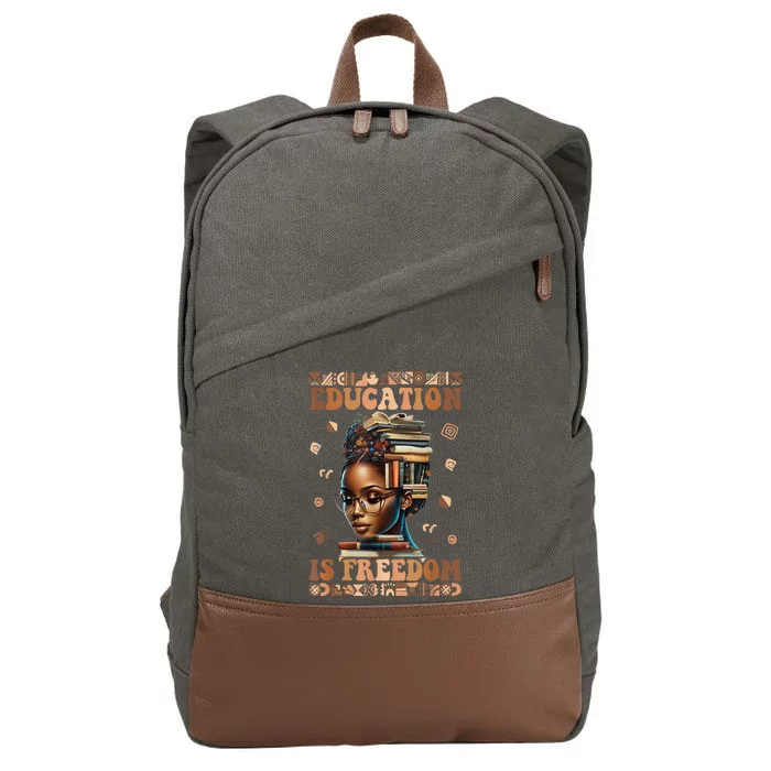 Black History Month Education Is Freedom Teacher Cotton Canvas Backpack