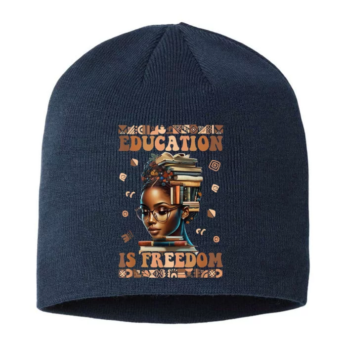 Black History Month Education Is Freedom Teacher 8 1/2in Sustainable Knit Beanie