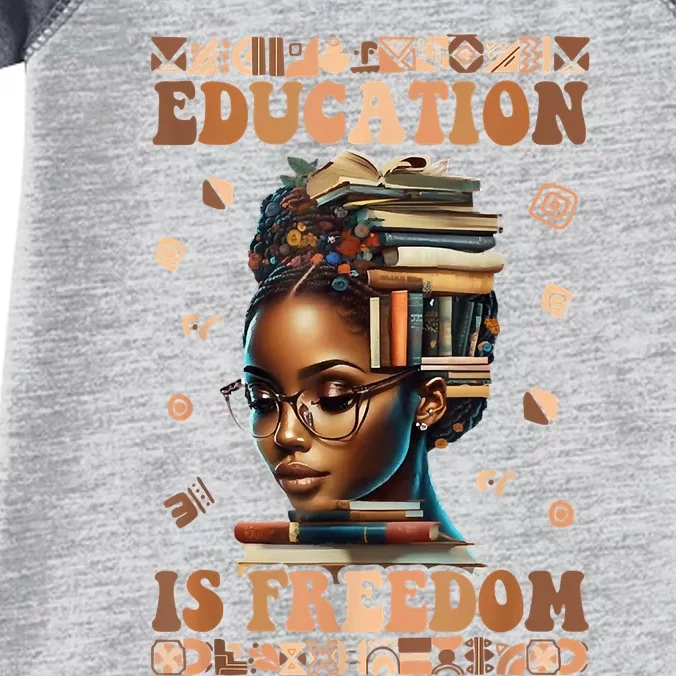 Black History Month Education Is Freedom Teacher Infant Baby Jersey Bodysuit