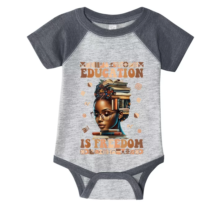 Black History Month Education Is Freedom Teacher Infant Baby Jersey Bodysuit