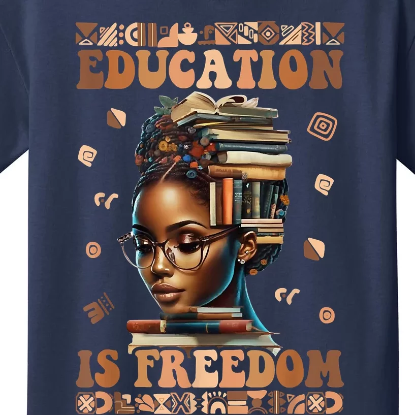 Black History Month Education Is Freedom Teacher Kids T-Shirt