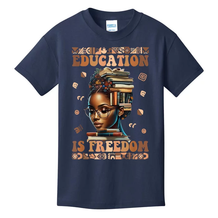 Black History Month Education Is Freedom Teacher Kids T-Shirt