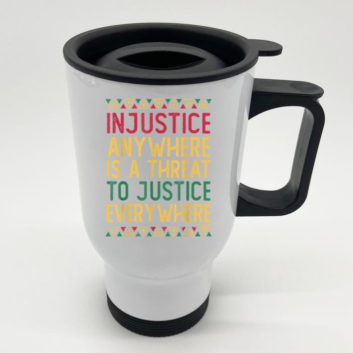 Black History Month Justice Martin Luther King Jr Quote Front & Back Stainless Steel Travel Mug