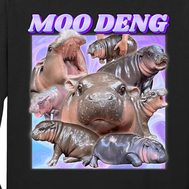 Baby Hippo Moo Deng Long Sleeve Shirt