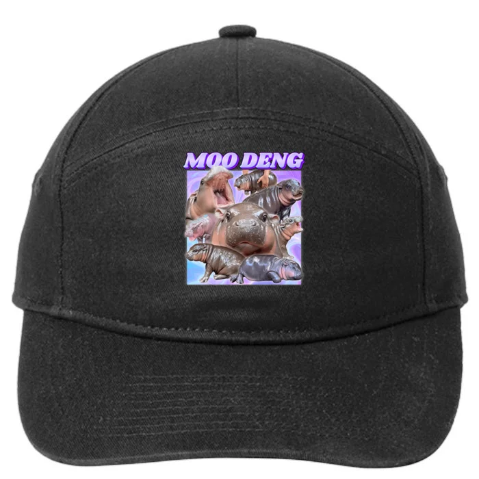 Baby Hippo Moo Deng 7-Panel Snapback Hat