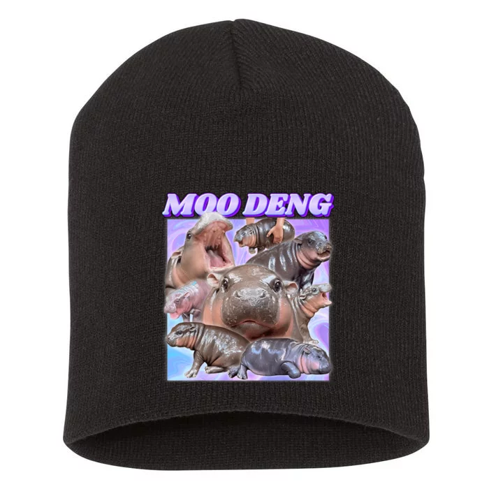 Baby Hippo Moo Deng Short Acrylic Beanie