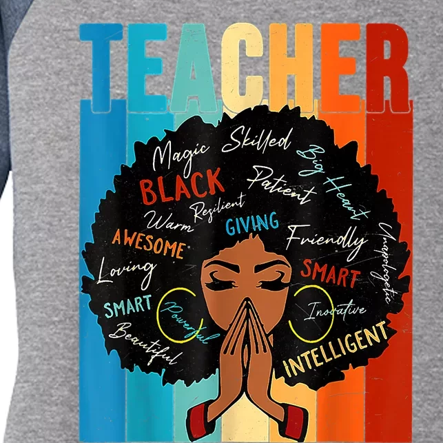 Black History Month Teacher Women's Tri-Blend 3/4-Sleeve Raglan Shirt