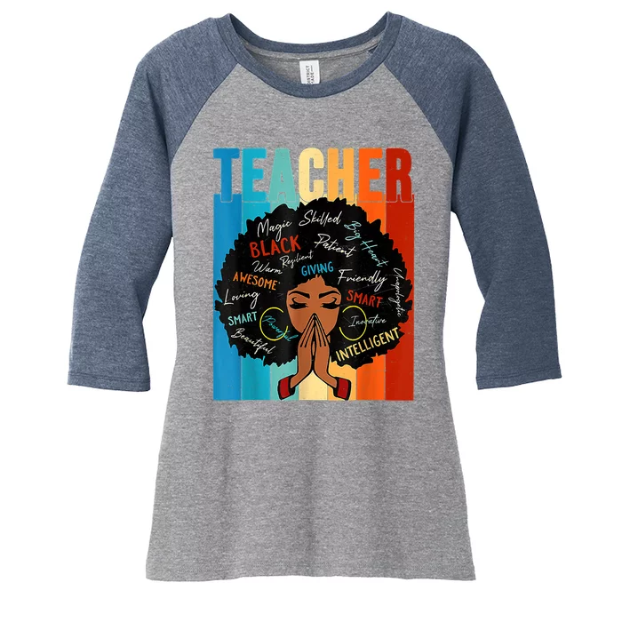 Black History Month Teacher Women's Tri-Blend 3/4-Sleeve Raglan Shirt