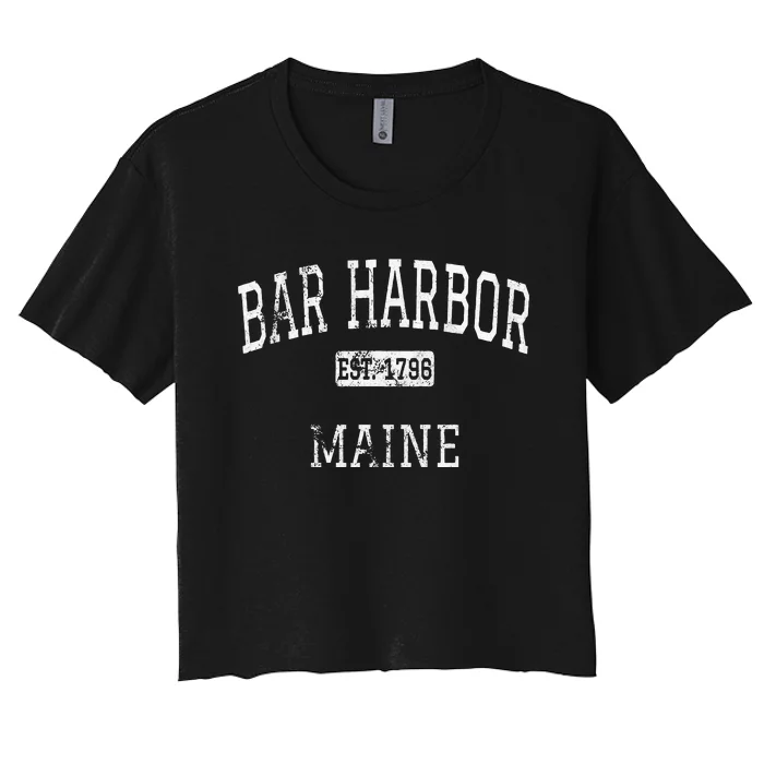 Bar Harbor Maine Me Vintage Women's Crop Top Tee