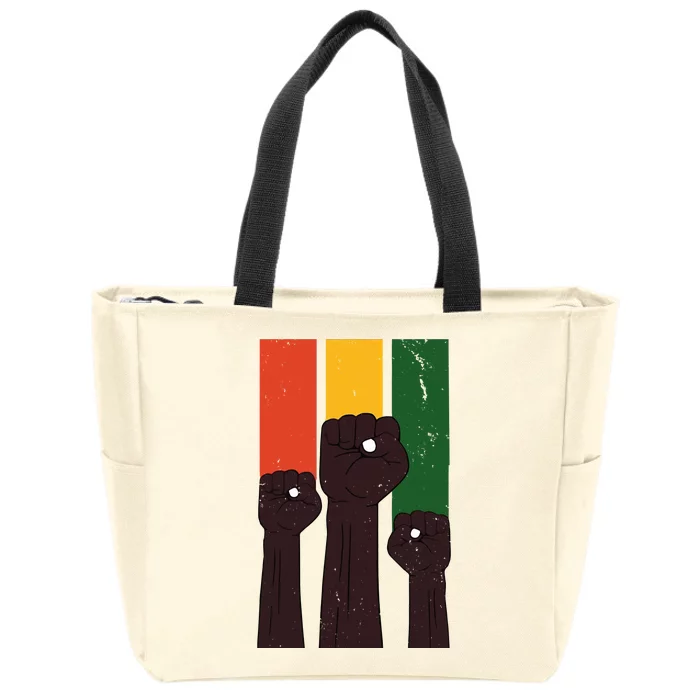 Black History Month Fist Pride Zip Tote Bag