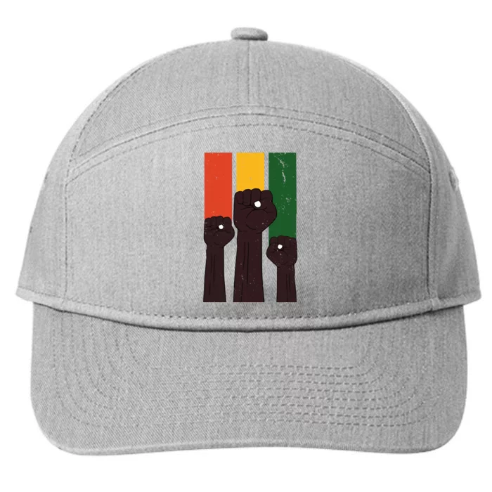 Black History Month Fist Pride 7-Panel Snapback Hat