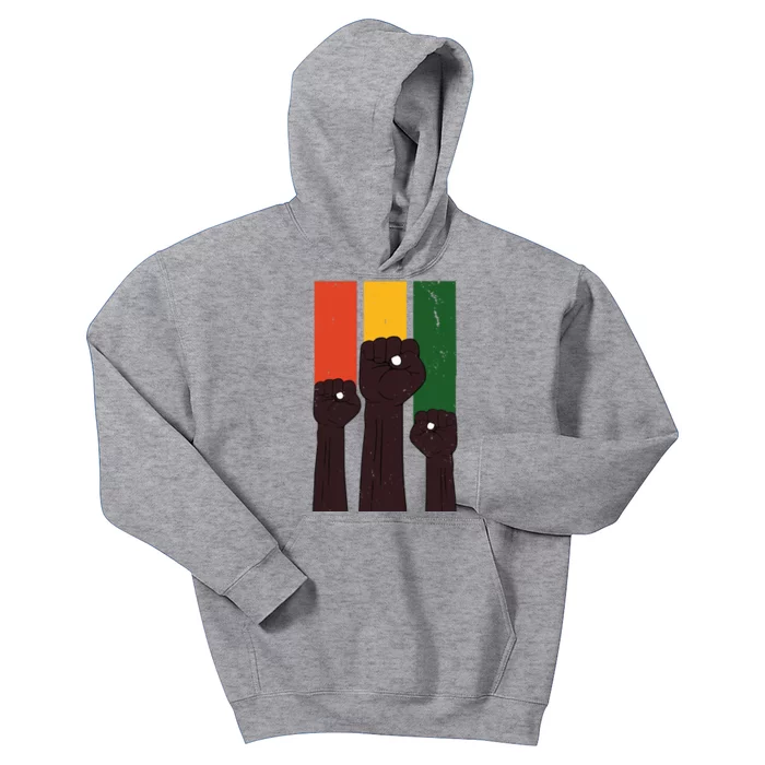 Black History Month Fist Pride Kids Hoodie