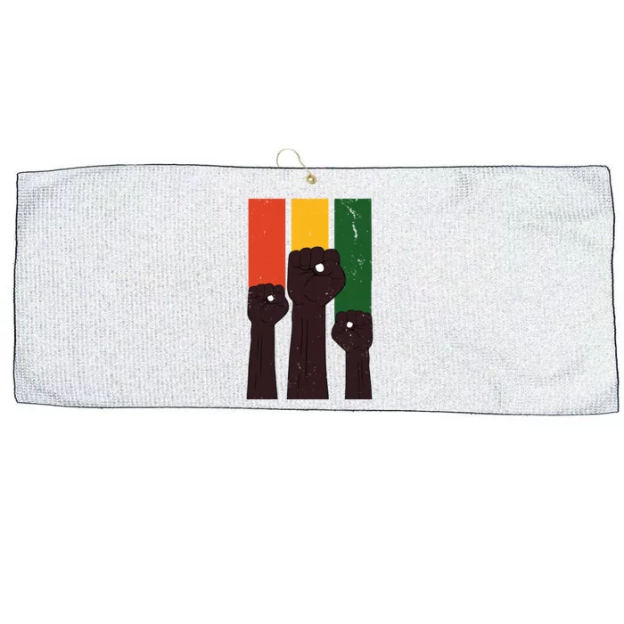 Black History Month Fist Pride Large Microfiber Waffle Golf Towel