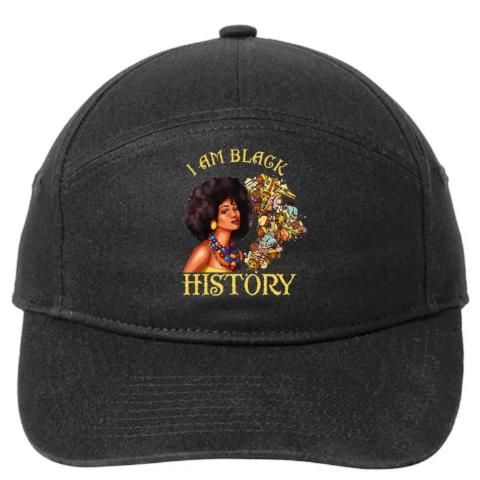 Black History Month Woman African Queen American Juneteenth 7-Panel Snapback Hat