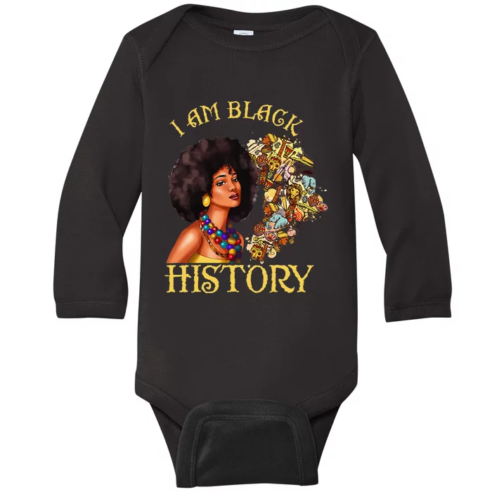 Black History Month Woman African Queen American Juneteenth Baby Long Sleeve Bodysuit