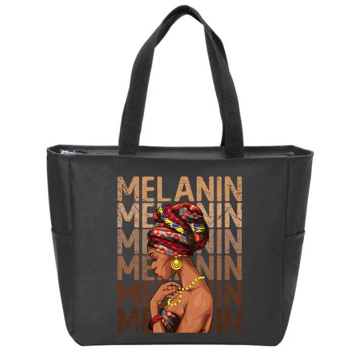 Black History Month Afro Lover Black Strong Women Afro Love Melanin African Girl Zip Tote Bag