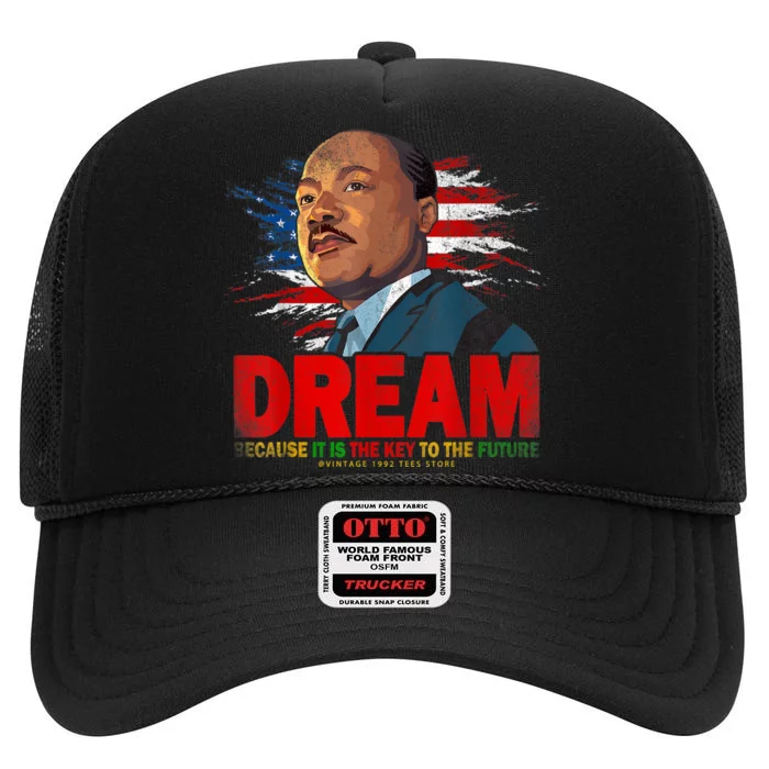 Black History Month Martin Have Dream Luther King Day High Crown Mesh Trucker Hat